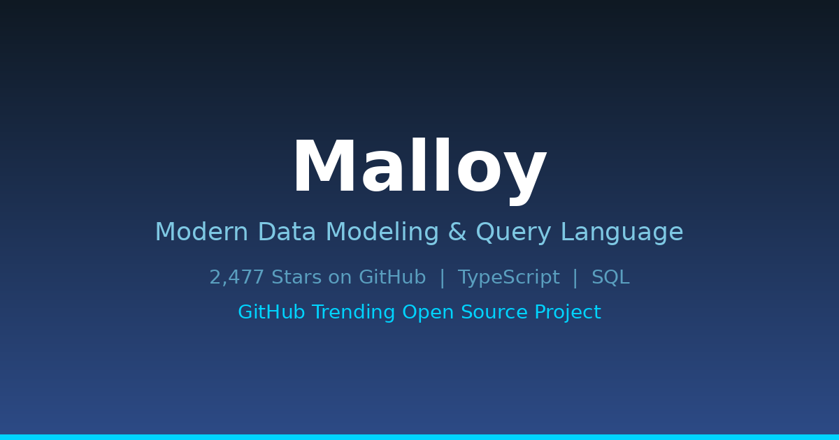 Malloy - Modern Data Modeling Language GitHub Trending Open Source Project